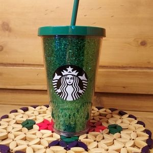 STARBUCKS EMERALD GREEN Glitter Tumbler
